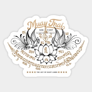 Vintage Muay Thai Sak Yant Tattoo Bird Sticker